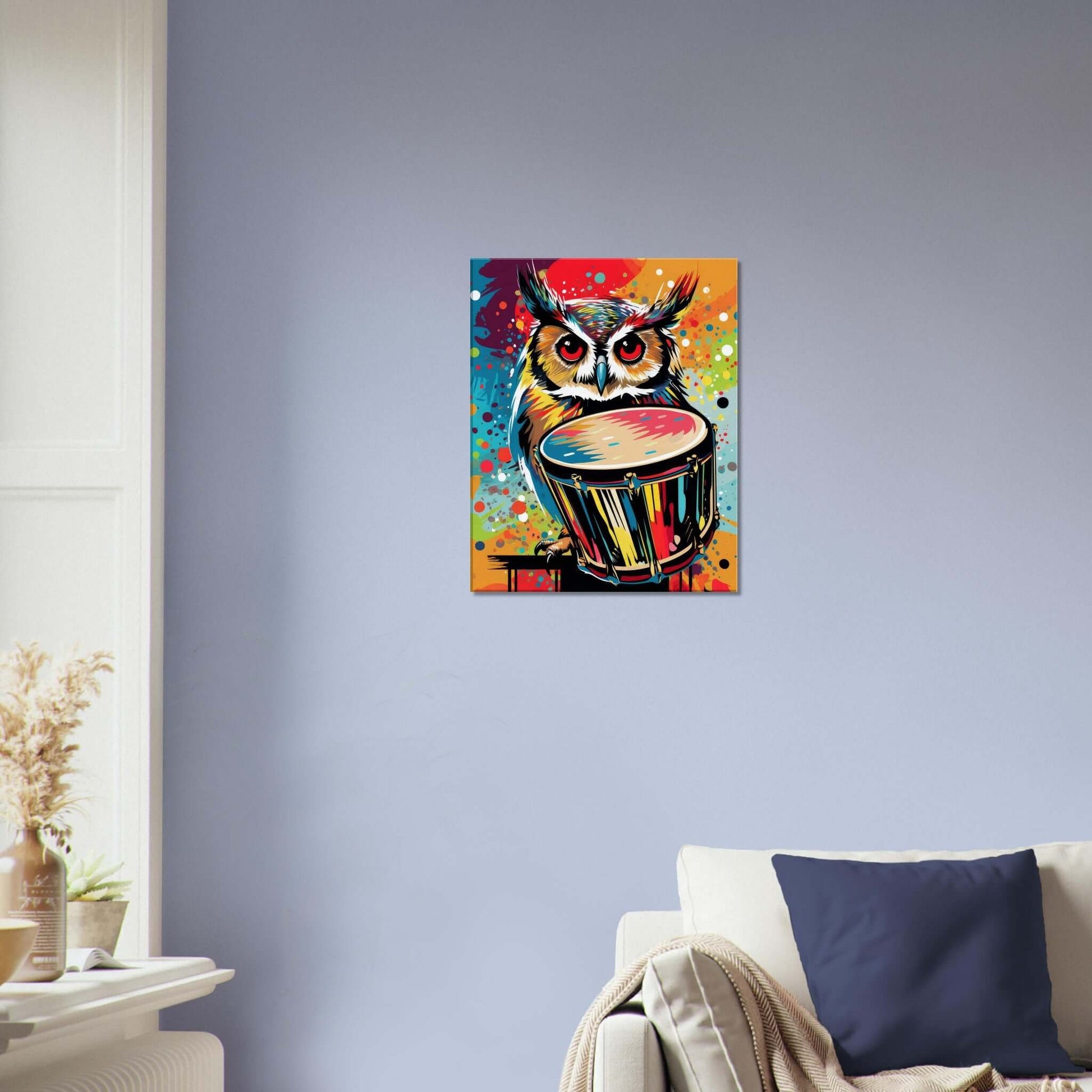 Animal artwork Bongo Owl (Light) Canvas.  Living Room Wall