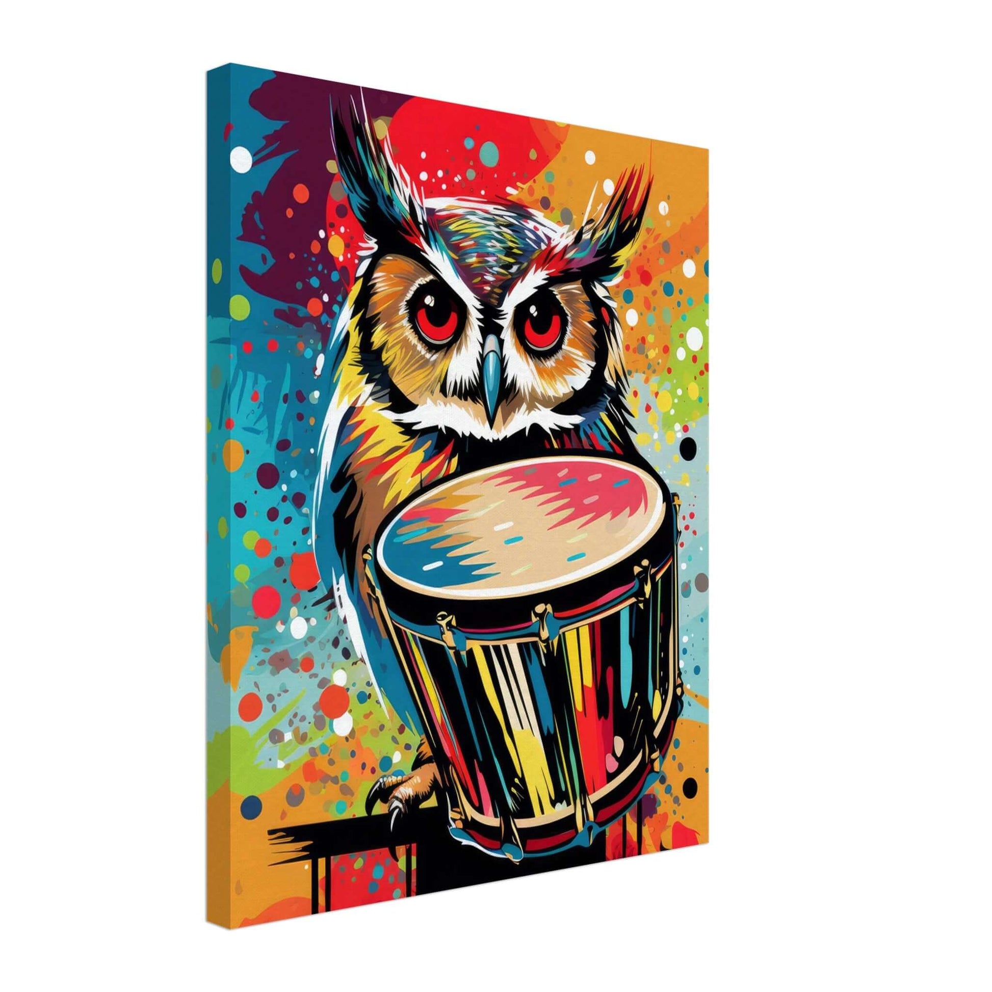 Animal artwork Bongo Owl (Light) Canvas. Side