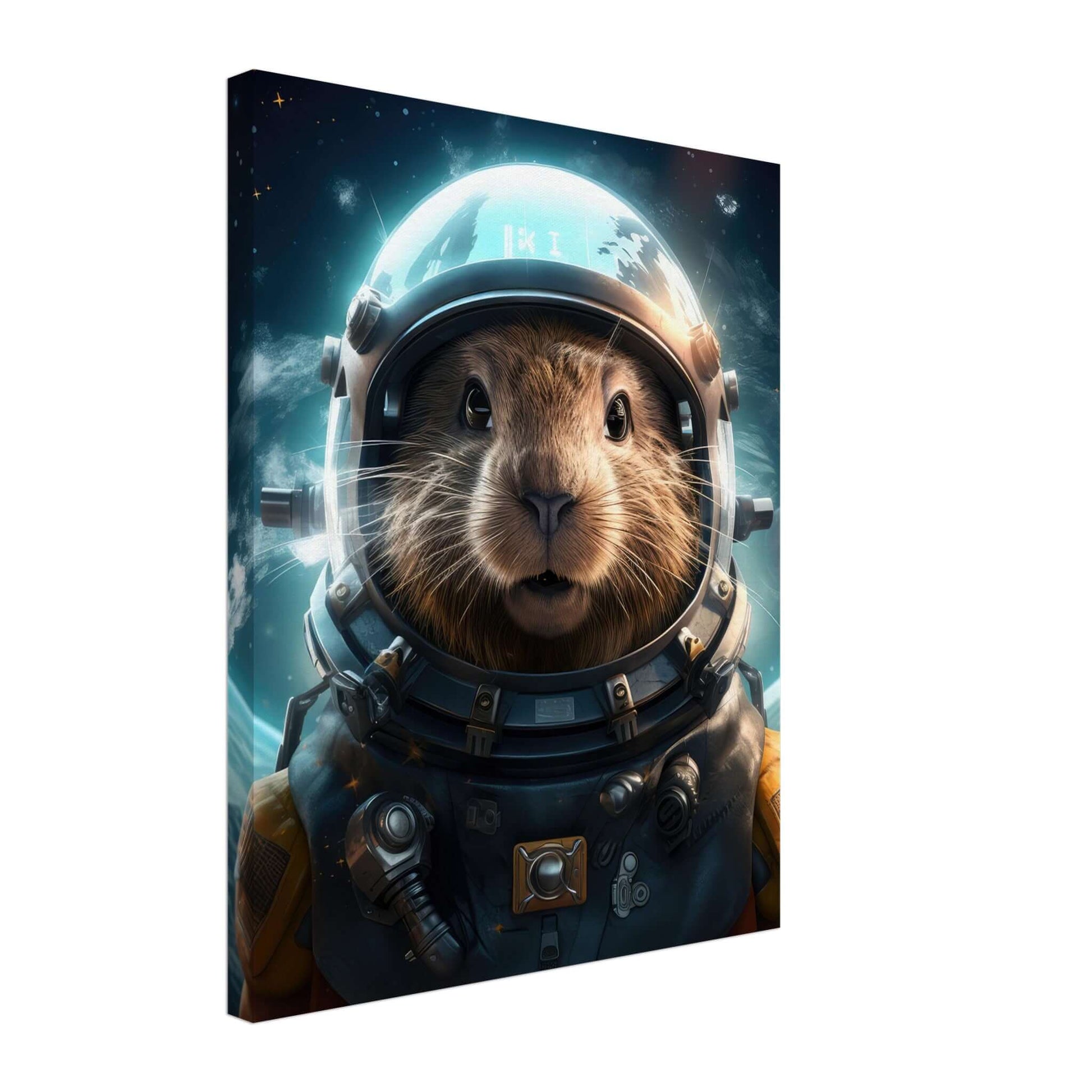 Animal artwork Space Groundhog Canvas. Side