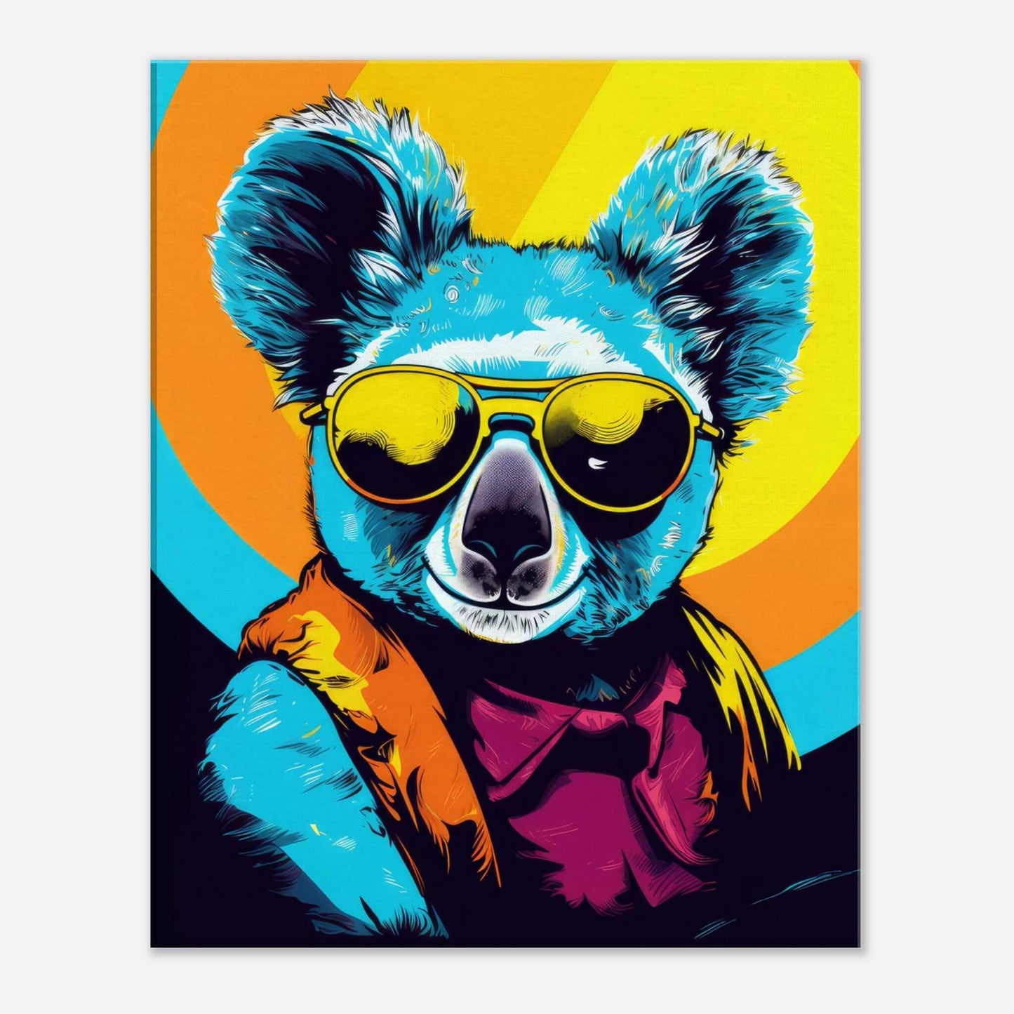 Animal artwork Koala In Shades Canvas. Front